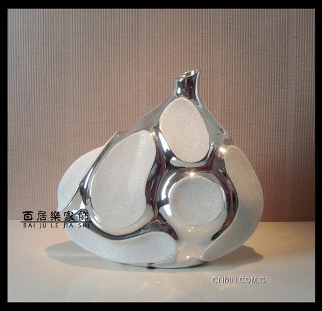 現(xiàn)代鍍銀噴砂藝術(shù)陶瓷工藝品擺設(shè) 家居擺件